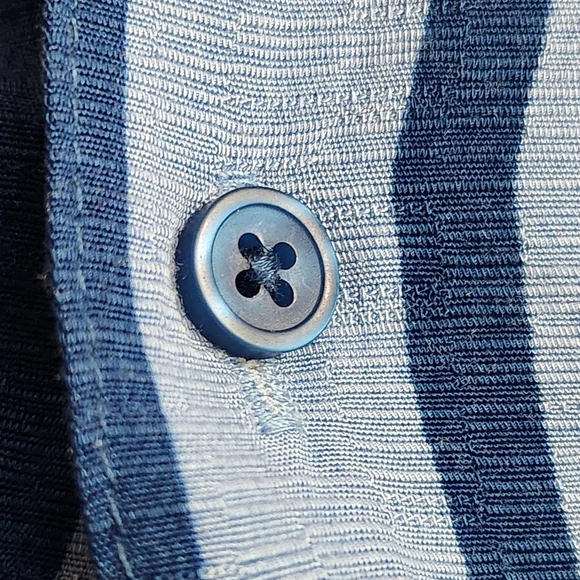 Cubavera XL short sleeve Blue stiped Button Down Shirt collared casual like new - Picture 8 of 11